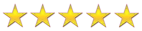 Positive Kundenbewertung mit 5 Sternen, maximale Punktzahl